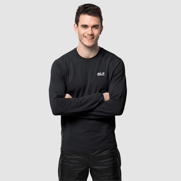 Jack Wolfskin Mens Infinite Long Sleeve T-shirt Black 714263KAP